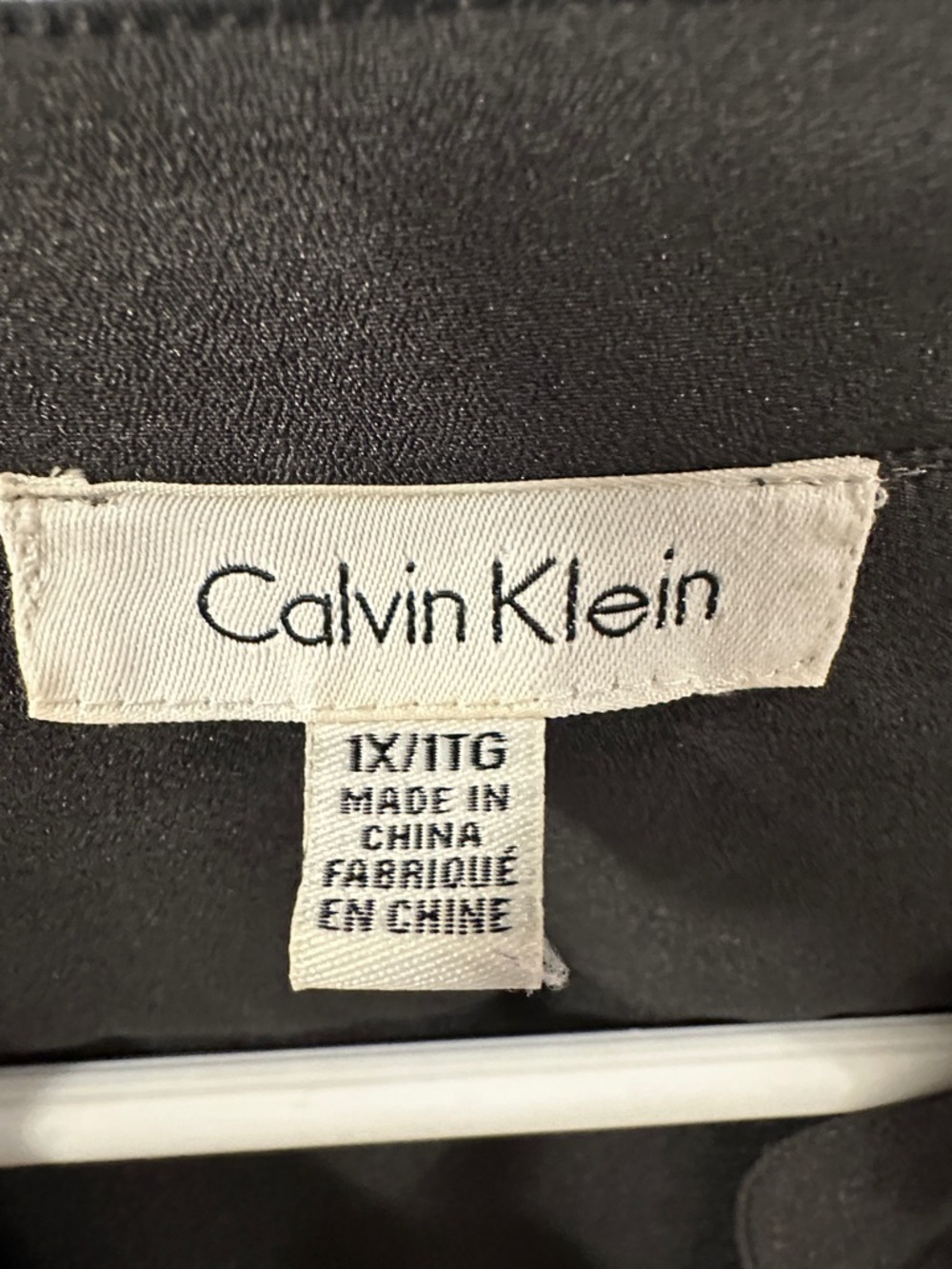 CALVIN KLEIN Quiet Classic Luxury Dark Gray Button-Front Utility Blouse Sz 1X - Picture 4 of 17